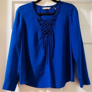 EUC Rebecca Taylor Royal Blue Silk Top